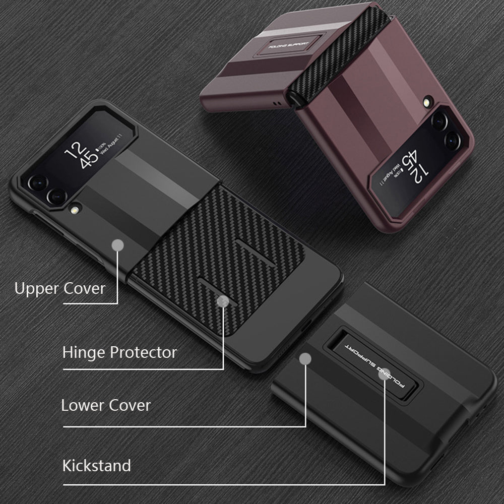 GKK Supercar Series For Samsung Galaxy Z Flip4 5G Kickstand Hard PC Phone Case Elastic Strap Hinge Protection Cover GKK Supercar Series For Samsung Galaxy Z Flip4 5G Kickstand Hard PC Phone Case Elastic Strap Hinge Protection Cover